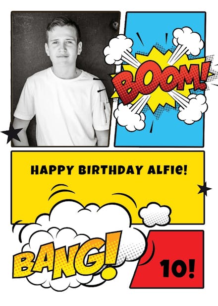 Boom bang - birthday card