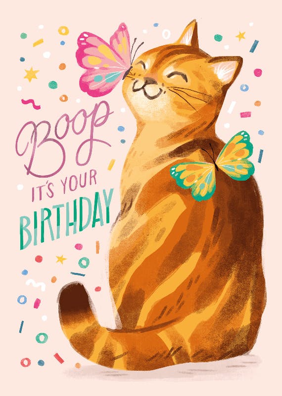 Boop cat - happy birthday card