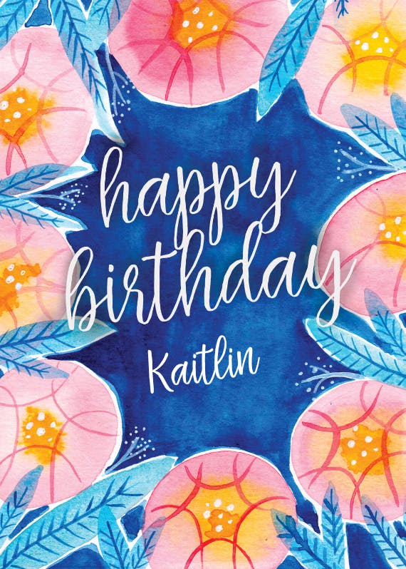 Botanical - happy birthday card