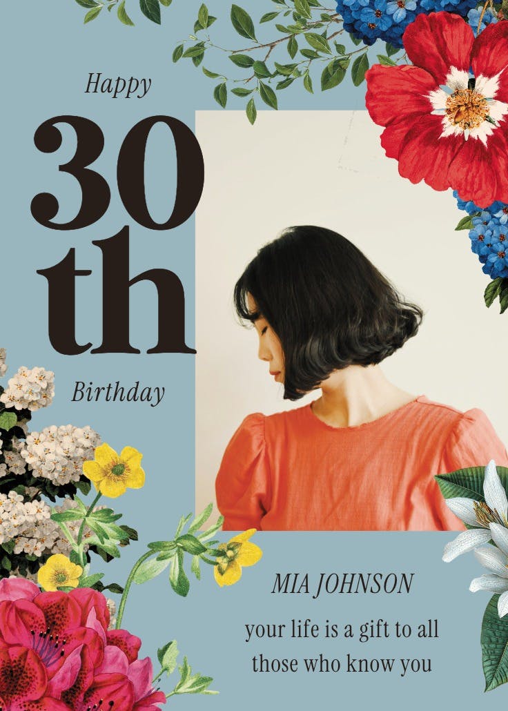 Botanical vibes - happy birthday card