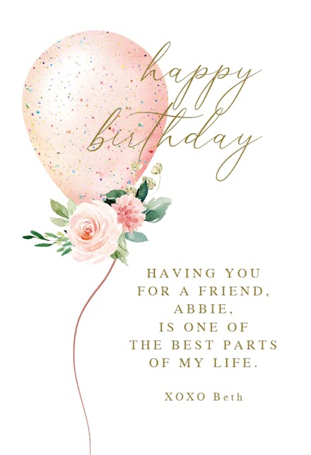 Bouquet Balloon - Happy Birthday Card