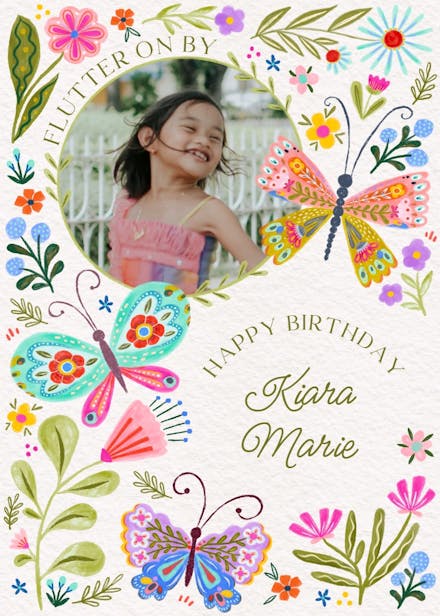 Butterflies dance - happy birthday card