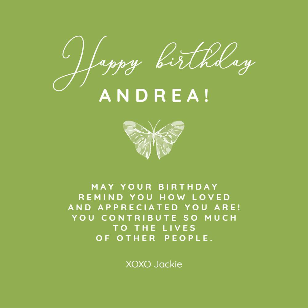 Butterfly greetings -  tarjeta de cumpleaños