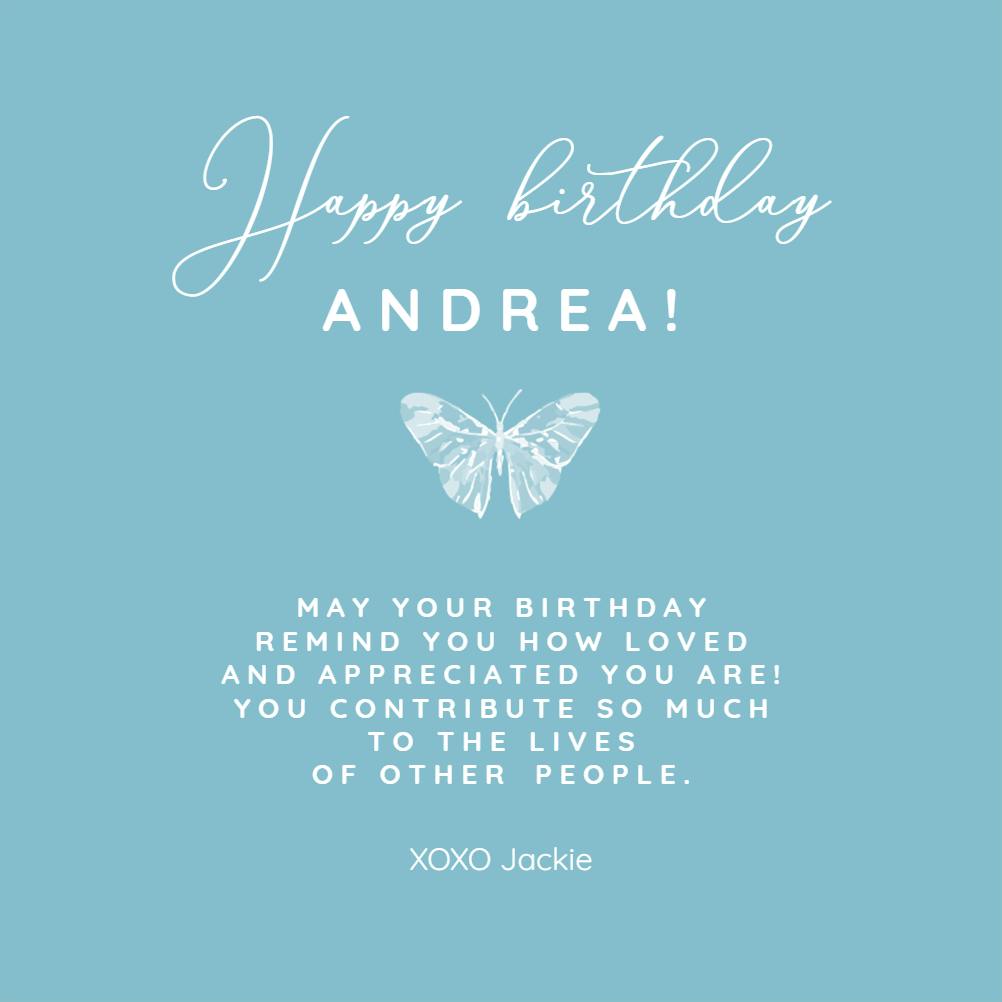 Butterfly greetings - birthday card