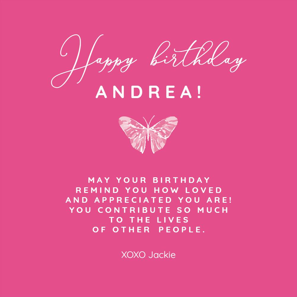 Butterfly greetings -  tarjeta de cumpleaños
