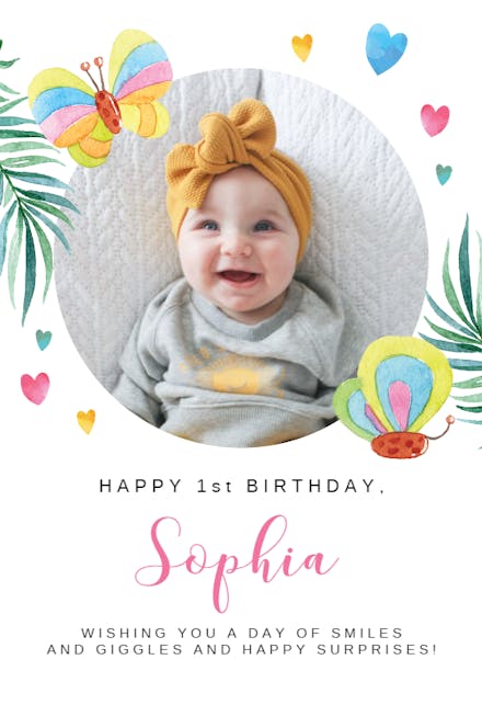 Butterfly Sweetheart - Birthday Card