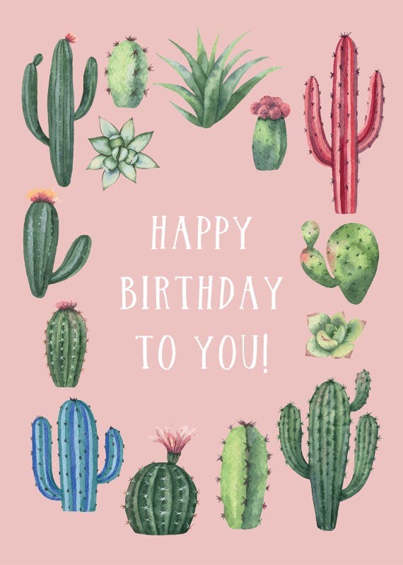 Cactus birthday -  tarjeta de cumpleaños