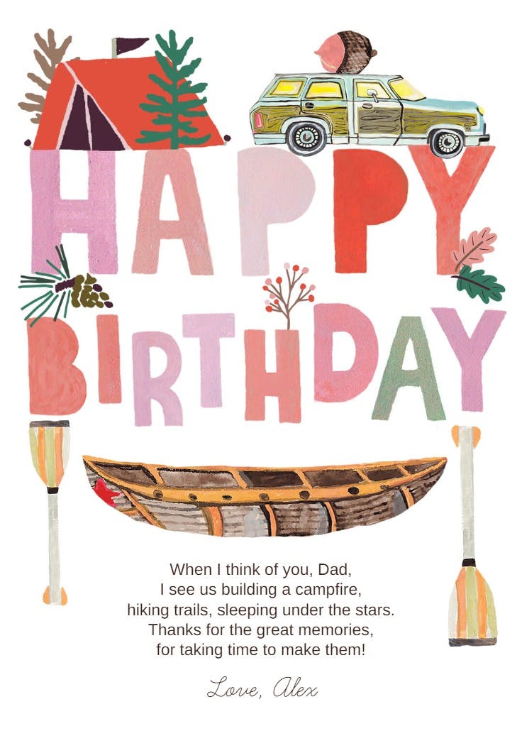 Camping trip - birthday card