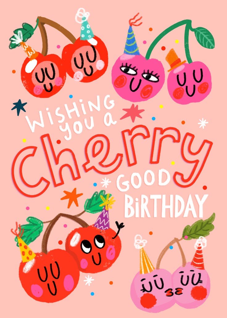 Cherry good birthday - tarjeta de cumpleaños