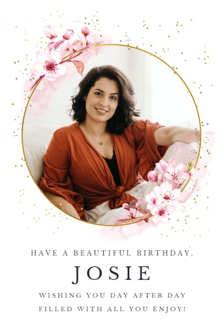 Circle & Stems - Birthday Card