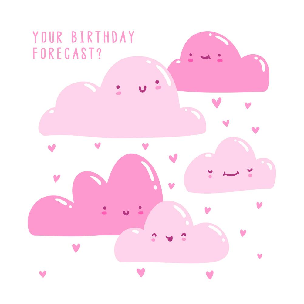 Cloudburst - happy birthday card