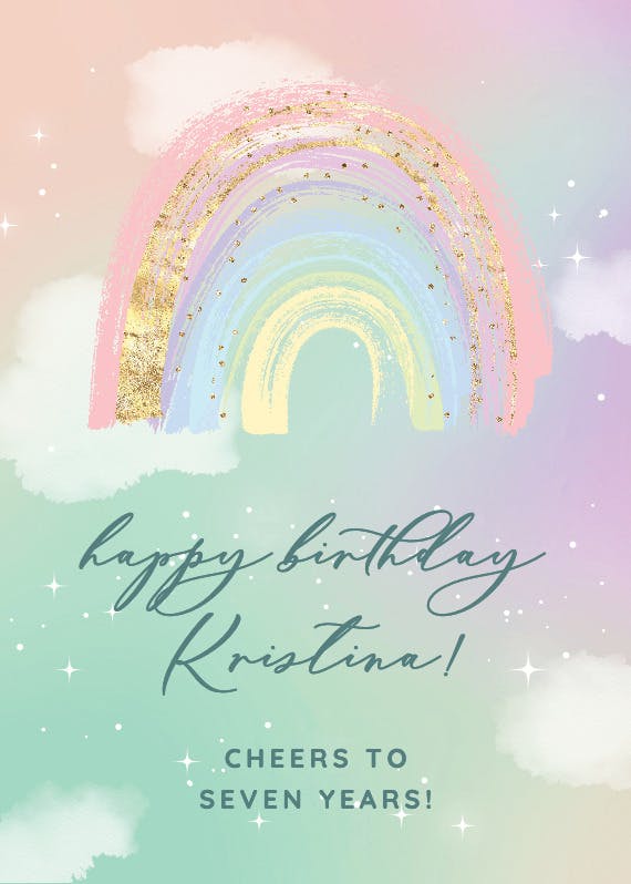 Colorful sky - happy birthday card