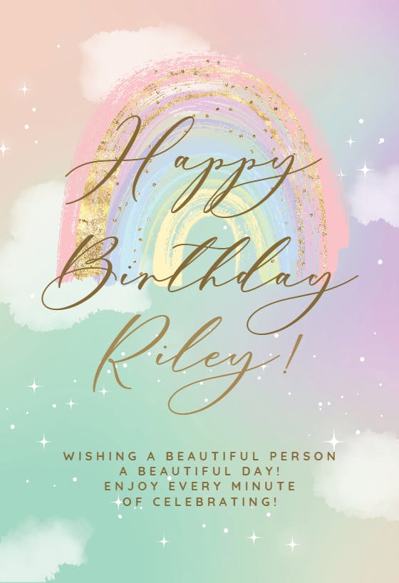 Colorful sky - happy birthday card