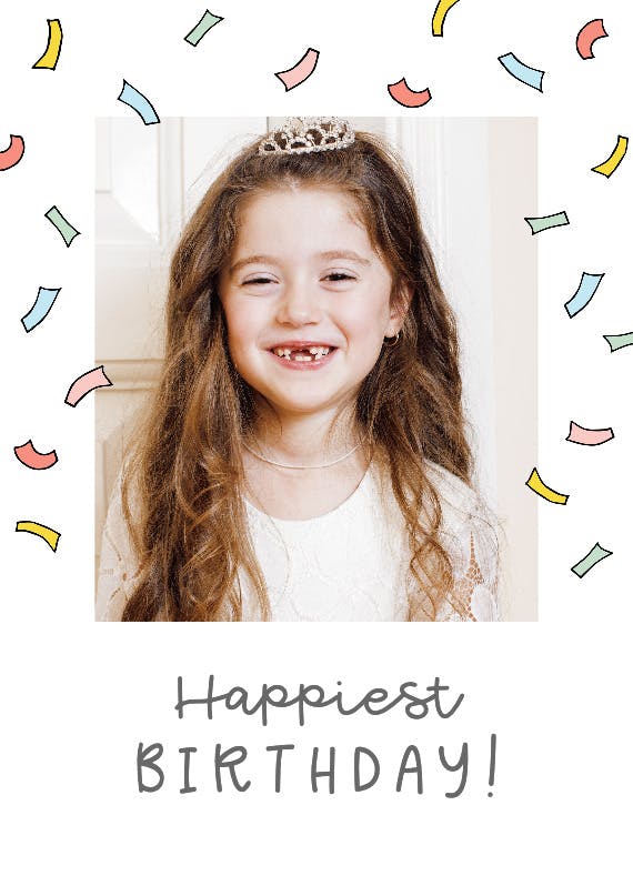 Confetti and ribbon - happy birthday card