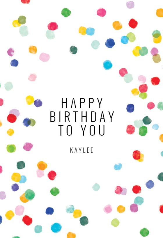 Confetti party - happy birthday card