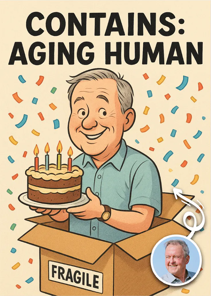 Contains aging human - tarjeta de cumpleaños