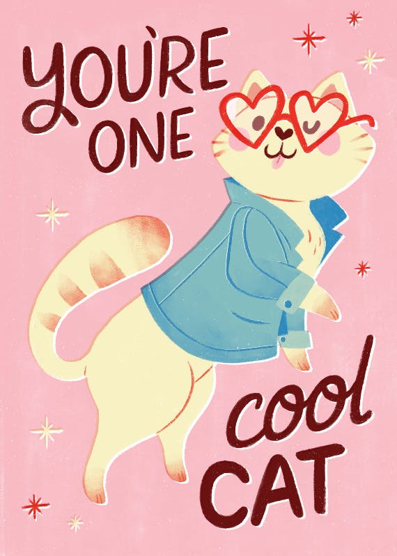 Cool cat - happy birthday card