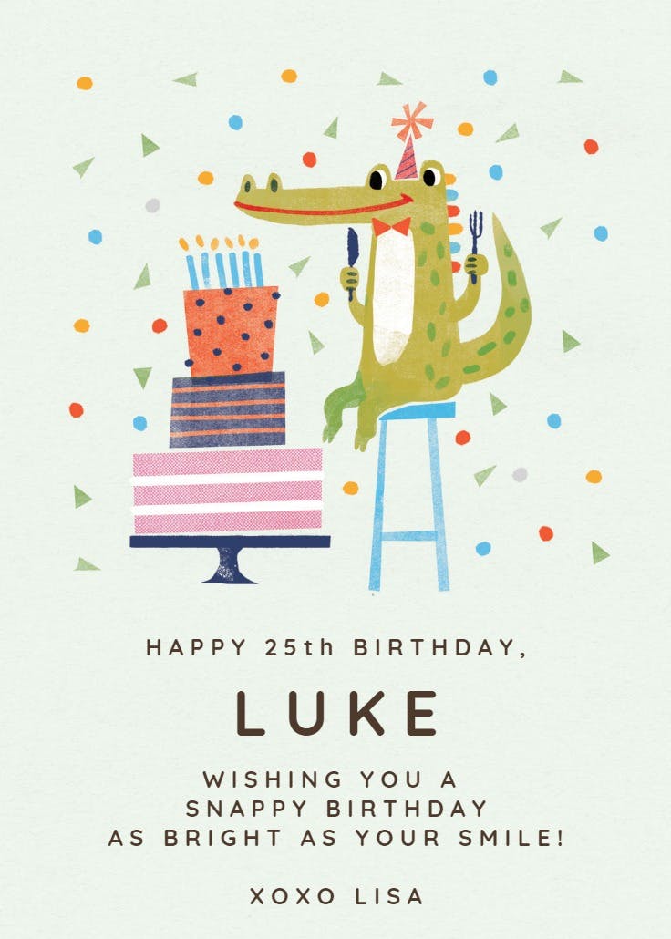 Crocodile smile - happy birthday card