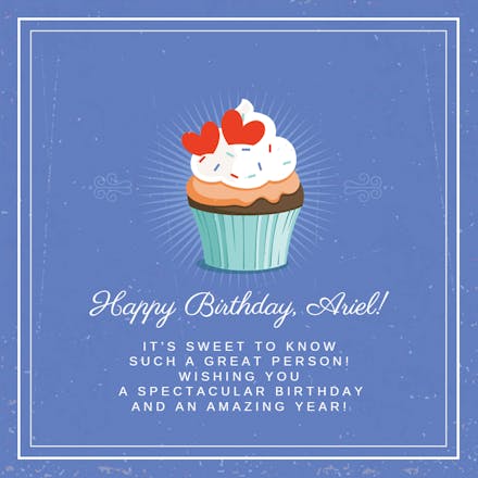 Cupcake Birthday Treat - Birthday Card