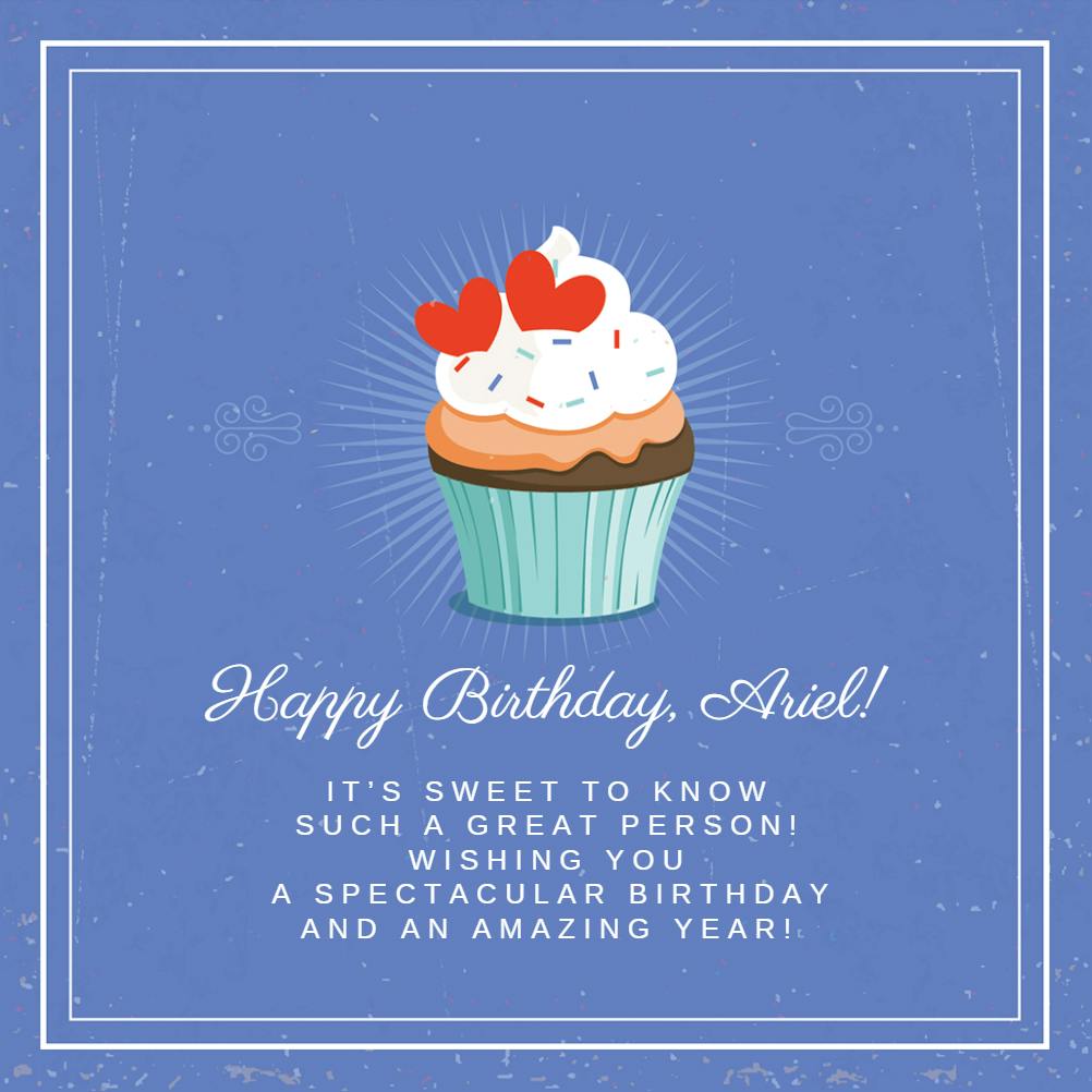 Cupcake birthday treat - happy birthday card