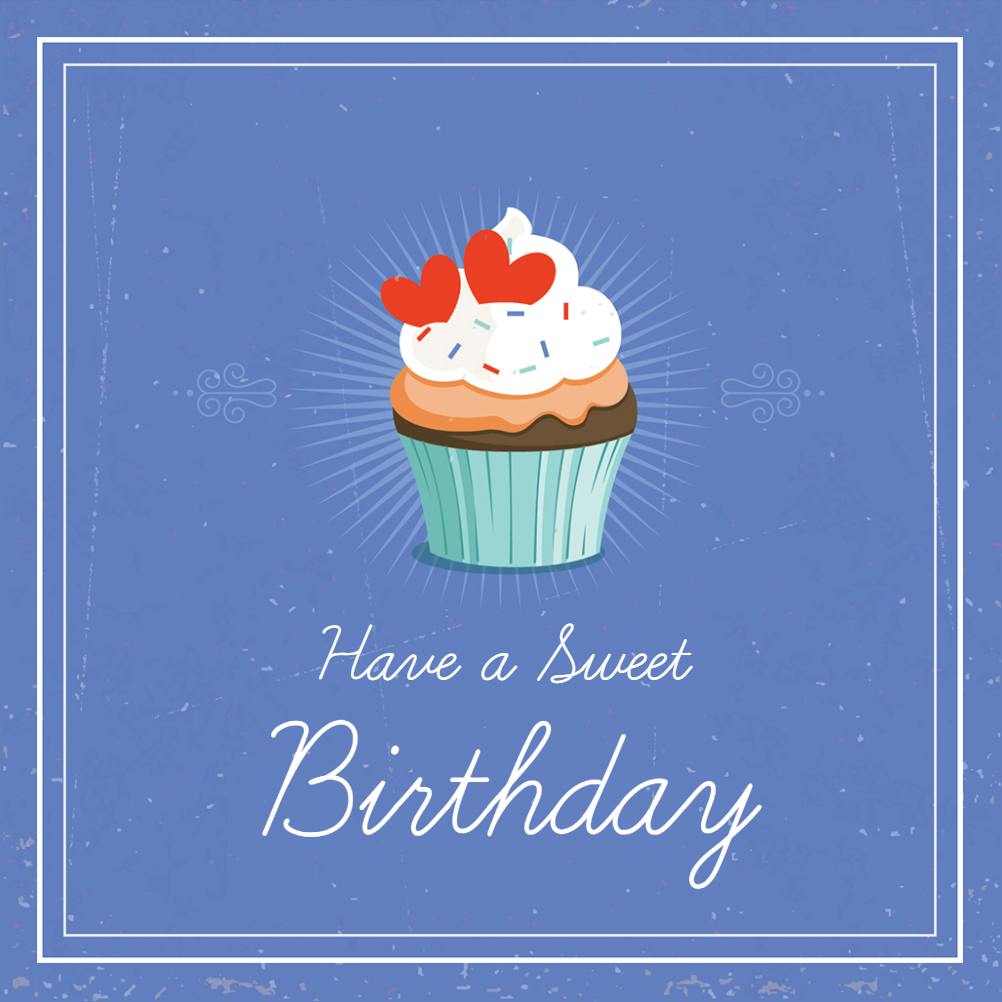 Cupcake hearts - happy birthday card