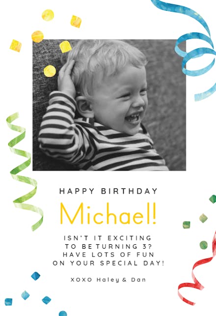 Curls & Confetti - Birthday Card