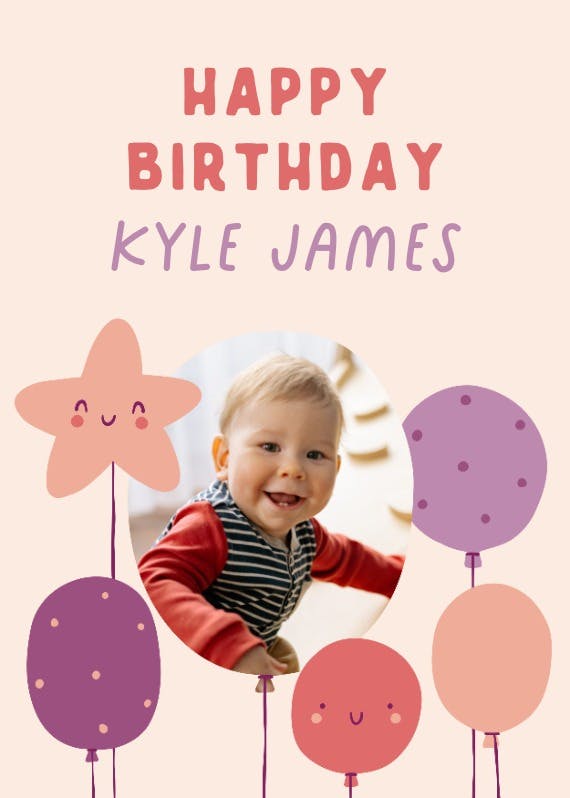 Cute balloon - birthday card