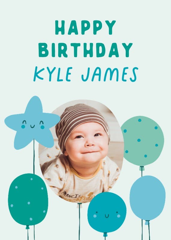 Cute balloon - happy birthday card