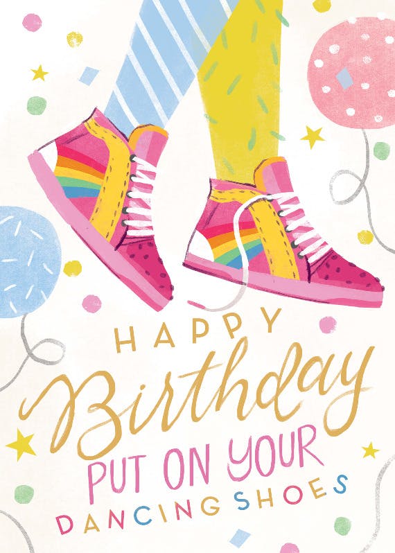 Dancing shoes - tarjeta de cumpleaños
