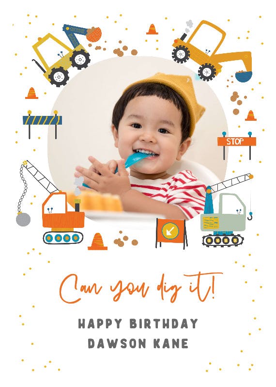 Dig it construction -  tarjeta de cumpleaños gratis