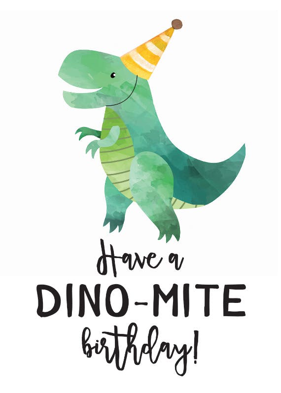 Dino mite - happy birthday card