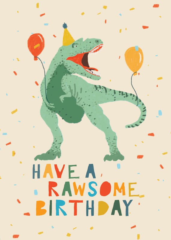 Dinosaur fiesta - happy birthday card