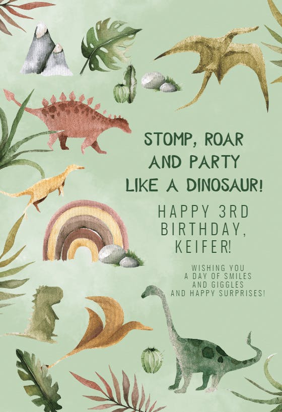 Dinosaur land - birthday card