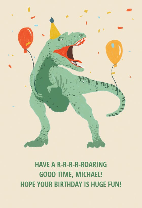 Dinosaur roar - happy birthday card