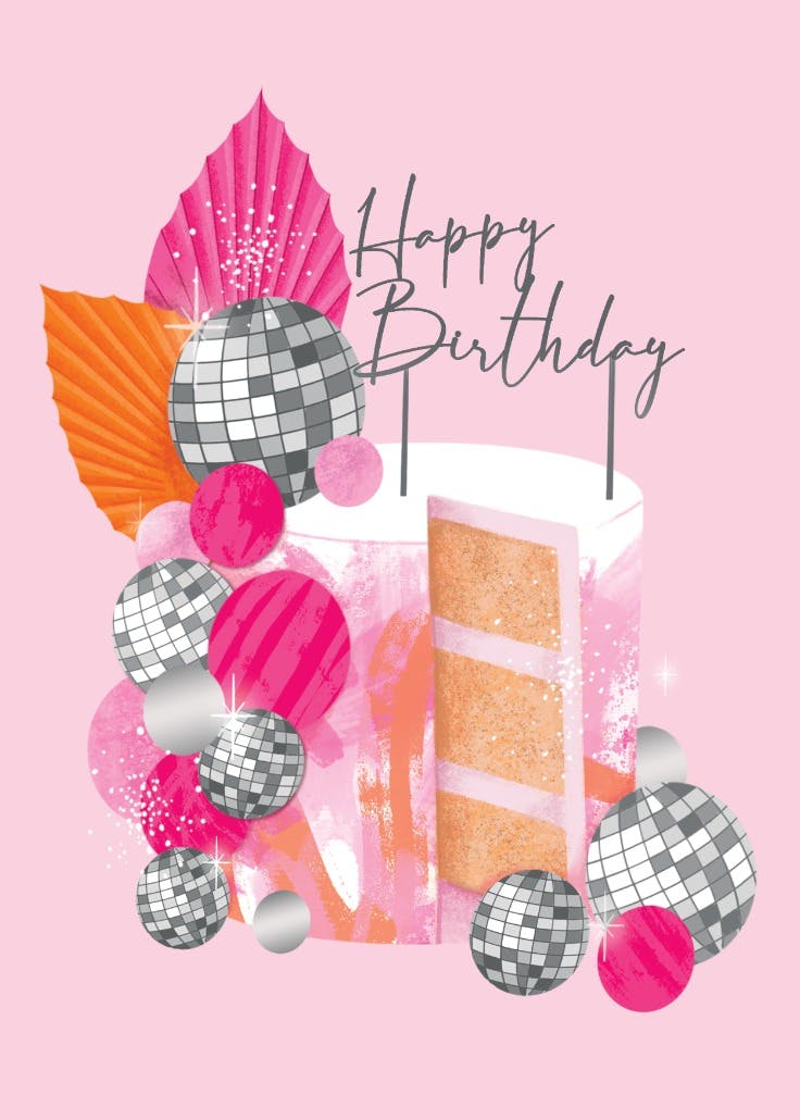 Disco cake - happy birthday card