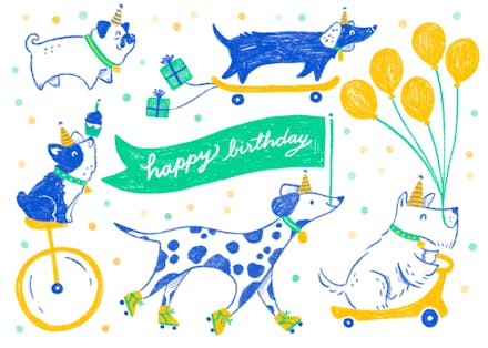 Dog parade - Birthday Card