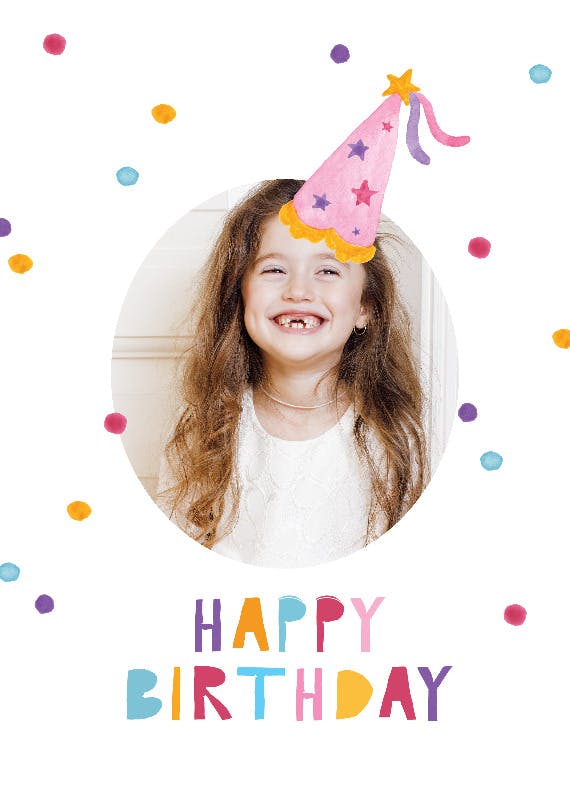 Dots & hat - happy birthday card