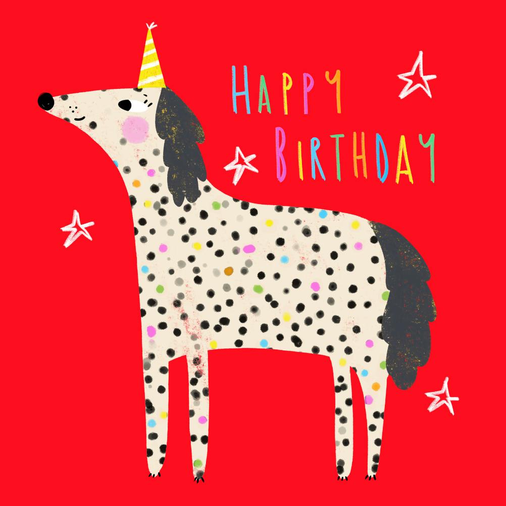 Dotty dog - happy birthday card