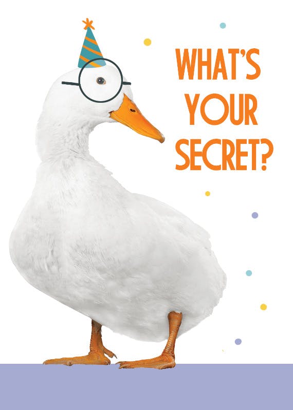 Duck secret - happy birthday card