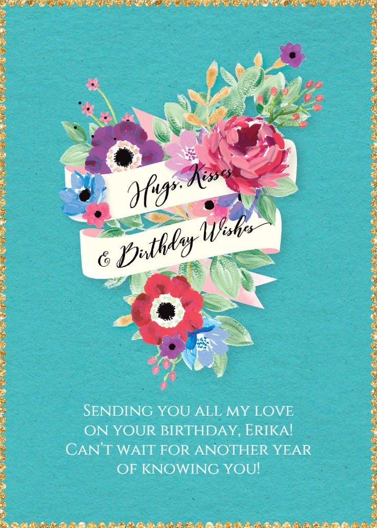 Edged vintage - happy birthday card