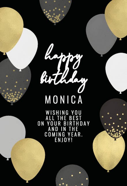 Elegant Balloons - Birthday Card