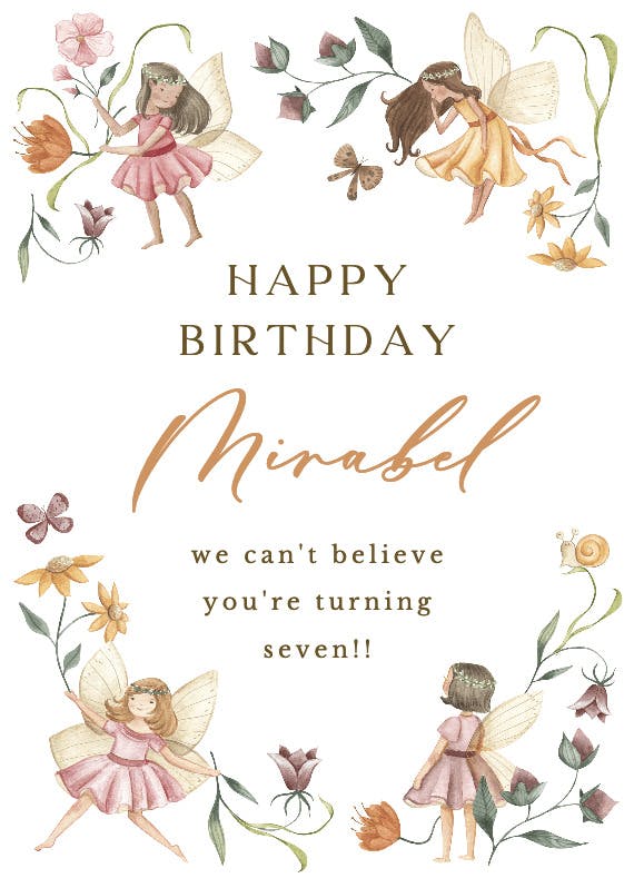 Fairy garden - happy birthday card