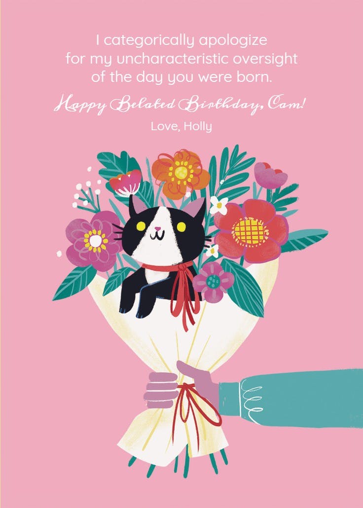 Faux flower - birthday card