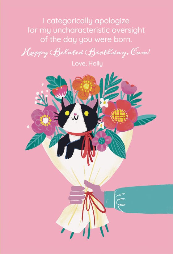 Faux flower -  tarjeta de cumpleaños