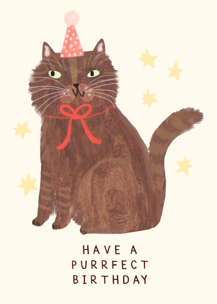 Feline wishes - tarjeta de cumpleaños