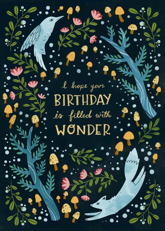 Filled with wonder - happy birthday card