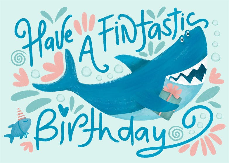 Fintastic birthday -  tarjeta de cumpleaños