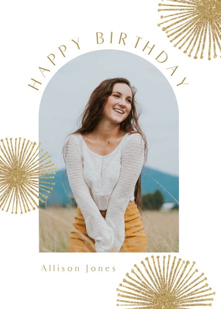 Fireworks and arch - birthday card