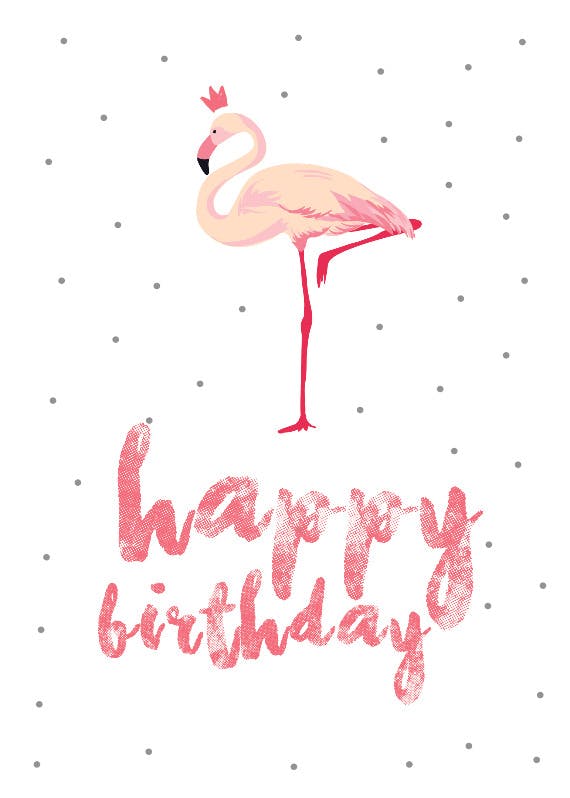 Flamingo birthday - happy birthday card