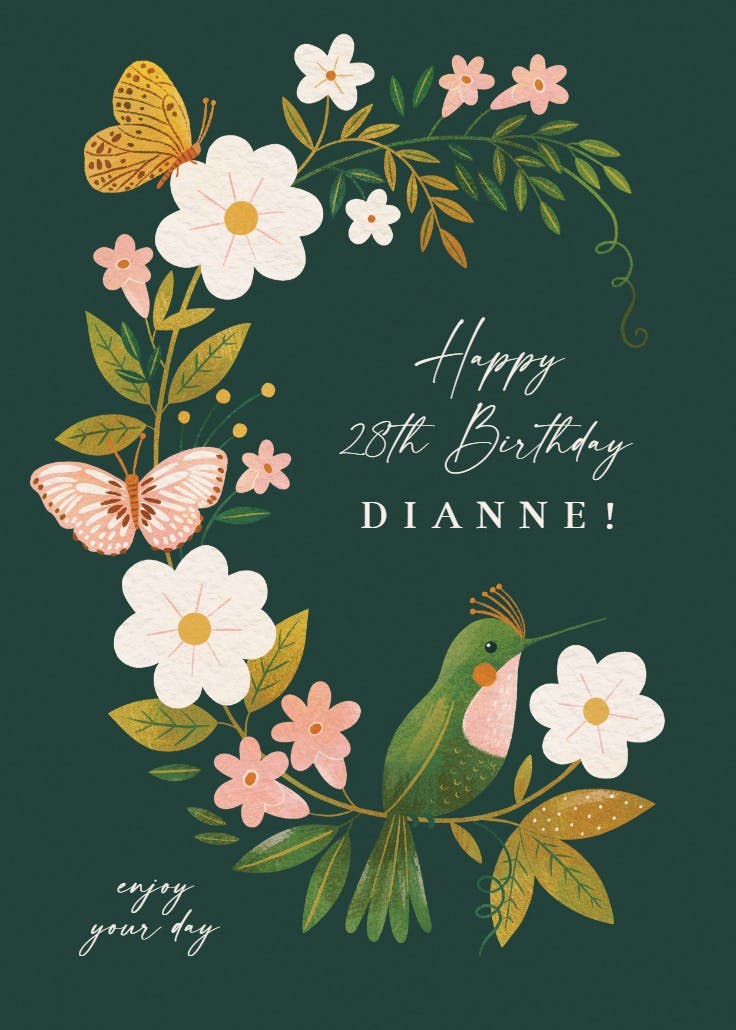 Flora & fauna - birthday card